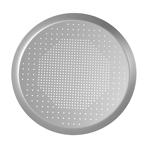 Cabilock 1 Stück Aluminiumlegierung Dünner Pizza Backblech mit Löchern Backform für Ofen Hitzebeständig Einfach zu Reinigen Langlebiges Backgeschirr für Pizza und Pfannkuchen von Cabilock