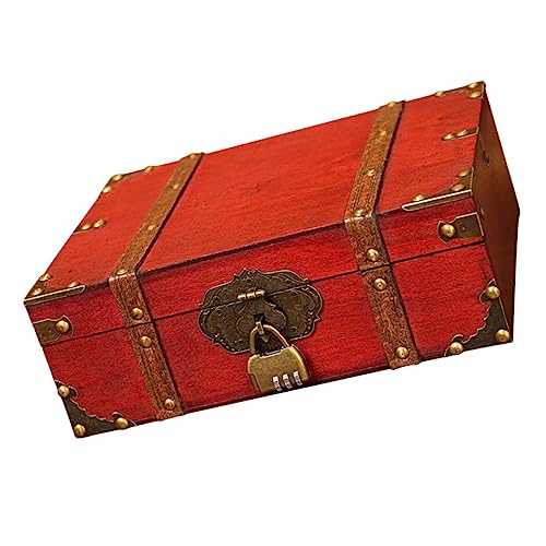 Cabilock 1 Stück Box Holzkasten Lagerkoffer Tee- -Box Holzdeko Schmuckschatulle Piraten-schmuckkiste Vintage Aufbewahrungsbox Kiefernholz Mit Dekorative Schachtel Hölzern Mini von Cabilock