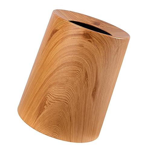 Cabilock 1 Stück Lidloser Abfalleimer im Holzdesign Tapered Mülleimer für Haushalt Büro Umweltfreundlicher Kompakt für Ordentliche Räume von Cabilock