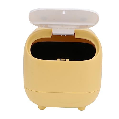 Cabilock 1 Stück Mini Mülleimer Mülleimer Mit Deckel Abfallkorb Camping Mülleimer Kleine Kinderzimmer Mülleimer Recyclingbehälter Mit Deckel Kleiner Büro Mülleimer Büro Mülleimer Gelber von Cabilock