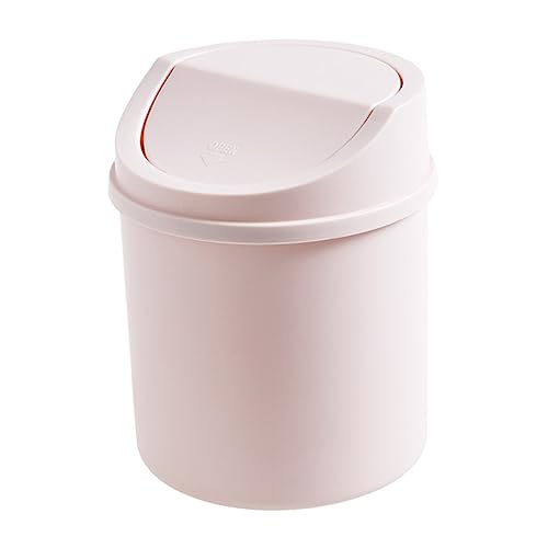 Cabilock 1 Stück Mini Tischmülleimer mit Deckel Praktischer Abfallbehälter für Büro und Zuhause Multifunktional als Stifthalter Stylisches Design Rosa für Schlafzimmer und Badezimmer von Cabilock