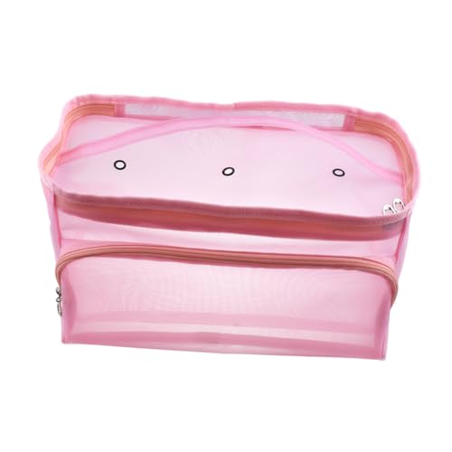 Cabilock 1 Stück Netztasche Zur Aufbewahrung Handtasche Mesh Tote Netzbeutel Aufbewahrungstaschen Aus Wolle Mesh-Rucksack Behälter Für Wollleinen Rosa von Cabilock