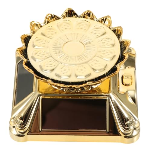 Cabilock 1 Stück Schmuckständer Solardrehständer Marmor drehbar Rotator rotieren Spinnen Solar-Display-Ständer Drehständer für Schmuck Plattenspieler Vitrine Uhrenständer Plastik Golden von Cabilock