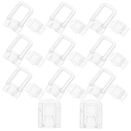 Cabilock 10 Satz Teiliges Transparente Acryl hakenverriegelung Robuste und Altersbeständige Schließbügel für Türen und Fenster Kristallklares Design Einfache Montage mit Vorgebohrten von Cabilock