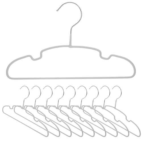 Cabilock 10 Stück Kinderkleiderbügel PVC beschichtet rutschfeste Platzsparende Kinderbügel für Kleiderschrank Kompakt und Langlebig Geeignet für Jungen und Mädchen von Cabilock