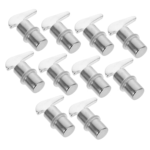 Cabilock 10 Stück Regale bücherregal regalsystem Einbauregalstützen Regalzubehör Regalhalterung Verstellbares aus Stahl verstellbare Regalklammern -Stützstift Eisen Silver von Cabilock