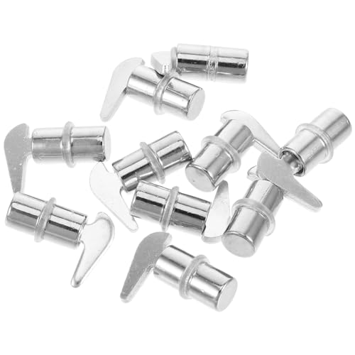 Cabilock 10 Stück Regale bücherregal regalsystem Metall-Regalstifte Regalhalterung Regalstützen für Küchenschränke Regalschiene Wandregal-Clips verstellbares Wandregal Eisen Silver von Cabilock