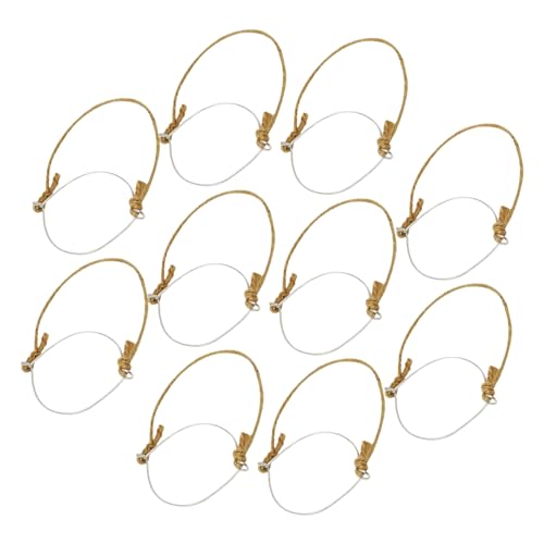 Cabilock 10 Stück Solarlampenhaken Kleiderbügel für Gläser Masonglasgriff Glas Drahtbügel breiter Mund Pint-Glas-Aufhänger Einmachglas Aufhänger Masonglas Hebekleiderbügel Hanfseil von Cabilock