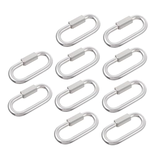 Cabilock 10 Stück Teiliges Edelstahl Schnellverbinder Karabinerhaken mit Gewinde Korrosionsbeständig Rostfrei Hohe Belastbarkeit Vielseitig für Anhängersicherheitsketten Seil Cabilock 10 Stück Teiliges Edelstahl Schnellverbinder Karabinerhaken mit Gewinde Korrosionsbeständig Rostfrei Hohe Belastbarkeit Vielseitig für Anhängersicherheitsketten Seil von Cabilock