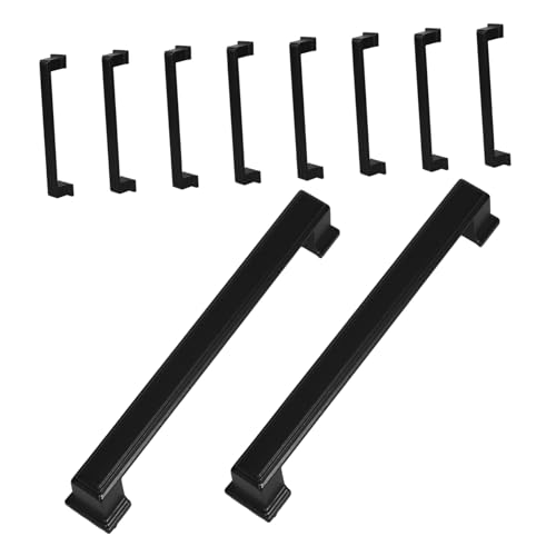 Cabilock 10 Stück Teiliges Retro Küchenschrankgriffe Schwarze Ziehgriffe aus Aluminiumlegierung für Schränke Kleiderschränke und Möbel von Cabilock