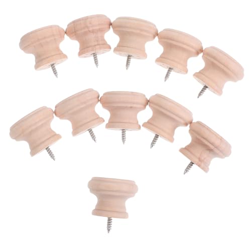 Cabilock 10 Stück Teiliges Runde Möbelknöpfe aus Massivem Holz Einzelne Bohrung Langlebige Holzgriffe für Küchenschränke Kleiderschränke Natürlicher Holzgriff Vielseitig Einsetzbar von Cabilock