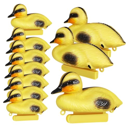 Cabilock 10 Stück Teiliges Schwimmende Gelbe Entenfiguren Dekorative Teichstatue für Garten und Pool Lebendige Wasserfeste Deko für Indoor und Outdoor Verspieltes Entenschmuck Gartenteich von Cabilock