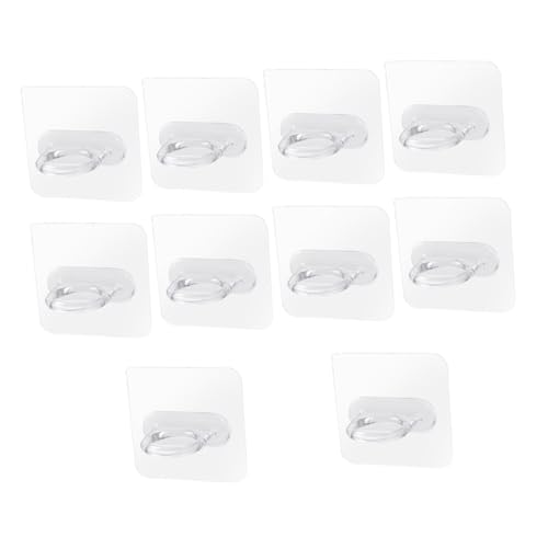 Cabilock 10 Stück Teiliges Selbstklebende Multifunktionale Wandhaken ohne Bohren Transparente Aufhänger für Bad Küche Wohnzimmer Starke Haftung Einfache Montage für Handtücher und Leichte von Cabilock