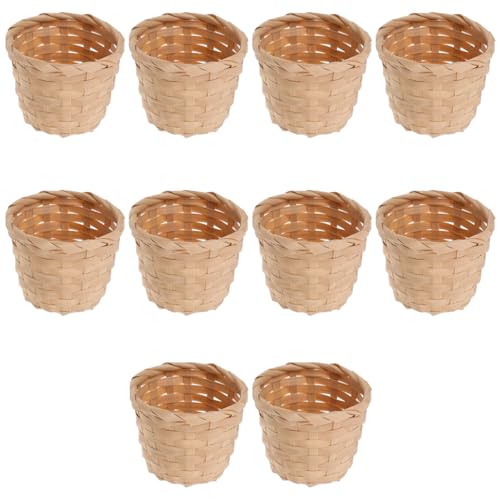 10 Stück Handgefertigte Mini Aufbewahrungskörbe Aus Naturmaterial - Perfekt Für Dekoration Party Und Zuhause Ideal Für Pflanzen Und Kleine Gegenstände von Cabilock