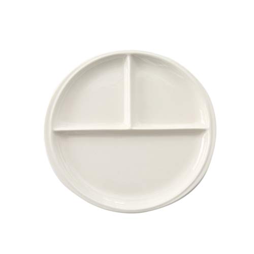 Cabilock Bone China Teller Mit Drei Fächern Rundes Porzellan-geschirr Für Frühstück Steak Und Mehr Für Zuhause Restaurant Und Cafés Zufälliger Stil von Cabilock