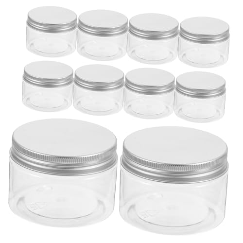 Cabilock 10st Einmachglas Süßigkeitenhalter Süßigkeiten Dose Müsliglas Versiegeln Zylinder-lebensmittelbecher Leeres Zylinderglas Teeblatt, Klares Glas Teebehälter Honiggläser Aluminium von Cabilock