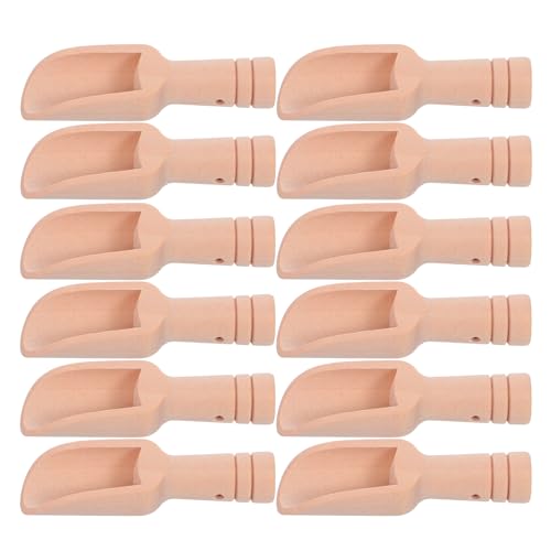 Cabilock 12 Stück Badesalzschaufel: Mini-Holzlöffel, Gewürzlöffel aus Naturholz für Tee, Kaffee, Badesalz und DIY-Dekoration von Cabilock