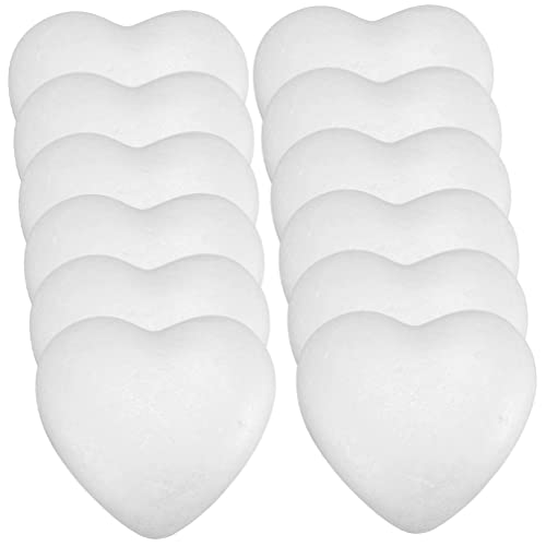 Cabilock 12 Stück Bastelschaumherzen Kugel Herzförmige Styropor-Polystyrolkugel 10 cm Glatte Kugel Schaumform Herz Für DIY Blumenarrangements Bastelmodellierung Hochzeitsdekorationen von Cabilock