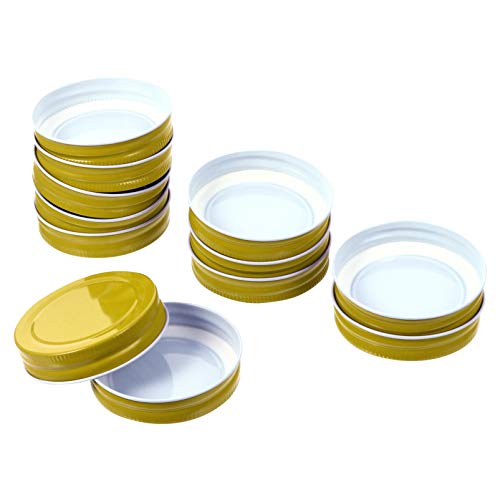 Cabilock 12 Stück Ersatzdeckel Einmachglas Einmachgläser Deckel Schraubdeckel Twist-Off-Deckel für Gläser Sturzglas Glasflaschen Marmeladen Milchflaschen Sechskantglas 70mm von Cabilock