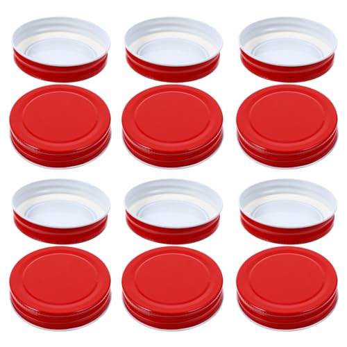 Cabilock 12 Stück Ersatzdeckel Einmachglas Einmachgläser Deckel Schraubdeckel Twist-Off-Deckel für Gläser Sturzglas Glasflaschen Marmeladen Milchflaschen Sechskantglas 70mm von Cabilock