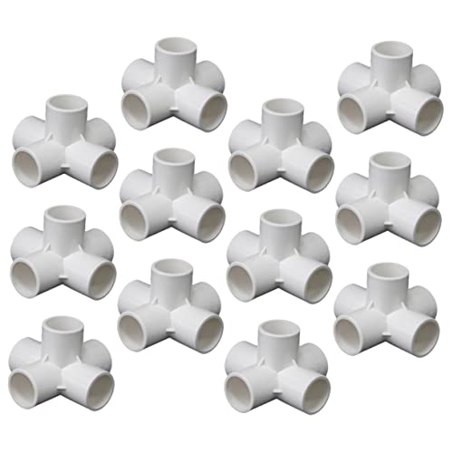 Cabilock 12 Stück PVC Teiliges Rohrverbinder PVC Rohranschluss für Gewächshäuser Zeltkonstruktionen und DIY Projekte Einfache Installation Robust und Langlebig von Cabilock
