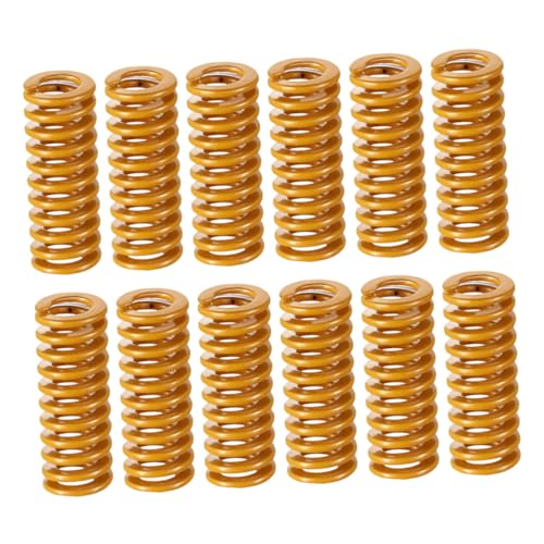 Cabilock 12 Stück Teiliges Heizbett Federn Gelb Leichte Druckfedern aus Federstahl für Stabile Nivellierung Kompatibel mit Meisten Hot Beds von Cabilock