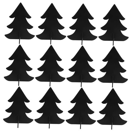 Cabilock 12 Stück Teiliges Mini-holz Weihnachtsbaum-form Doppelseitige Beschreibbare Holzschilder Wiederverwendbare Notiztafeln für Party Buffet Weihnachtsdeko Kompakt und Langlebig von Cabilock