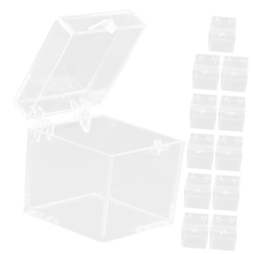 Cabilock 12 Stück Teiliges Transparente Aufbewahrungsboxen Kleine Mineralien Aufbewahrungskästen Stapelbar Quadratisch Robust für Mineralienproben und Kristallsammlung von Cabilock