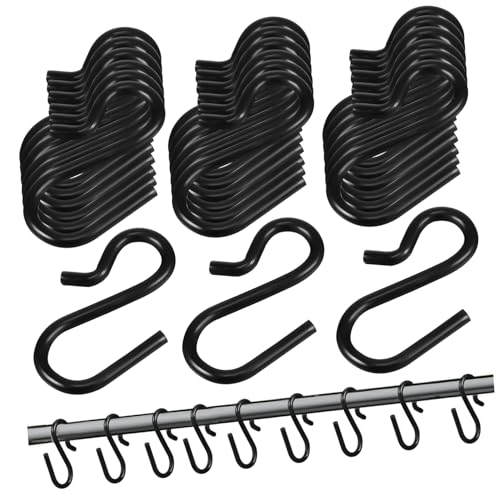 Cabilock 120 Stück Schwarze S förmige Eisenhaken Robuste Metallhaken mit Gebogenem Design Langlebig und Platzsparend für Garderobe Küche Garten und Wäschetrockner Cabilock 120 Stück Schwarze S förmige Eisenhaken Robuste Metallhaken mit Gebogenem Design Langlebig und Platzsparend für Garderobe Küche Garten und Wäschetrockner von Cabilock