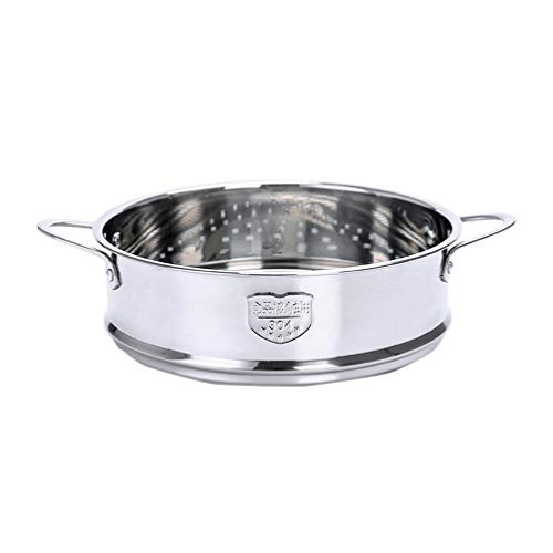 Cabilock 16cm Edelstahl Dampfgarer Einsatz Edelstahl Dämpfeinsatz Dampfkorb Dämpfgitter mit Griff Dampf Regal für Schnellkochtopf Kochtöpfe Gemüse Brötchen Silber S von Cabilock