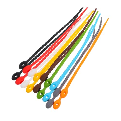 Cabilock 18 Stück Teiliges Kabelbinder Selbstsichernde Wiederverwendbare Twist Ties Multifunktionale Kabel und Gemüse Bündelung Flexibel und Elastisch Farblich Sortiert für Schreibtisch von Cabilock