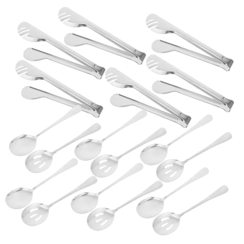 Cabilock 18 Stück Teiliges Servierbesteck Set mit Schöpflöffel Sieblöffel und Salatzange Vielseitig Einsetzbar Rostfrei Langlebig für Catering Restaurant und Heimgebrauch Cabilock 18 Stück Teiliges Servierbesteck Set mit Schöpflöffel Sieblöffel und Salatzange Vielseitig Einsetzbar Rostfrei Langlebig für Catering Restaurant und Heimgebrauch von Cabilock