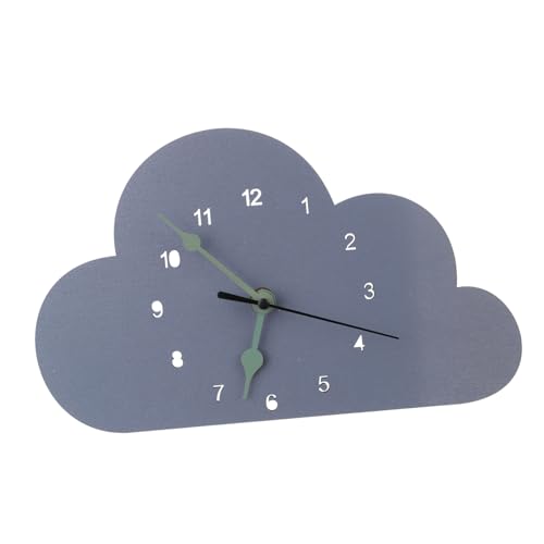 Cabilock 1Stück Nordic Cloud Clock Stilvolle Wolkenform Tischuhr für Schlafzimmer und Studentenwohnheime aus Hochwertigem Material mit Freiliegenden Ziffern und Kreativem Design Hellgrau von Cabilock