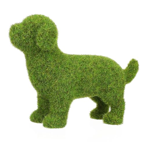 Cabilock 1stk Beflockte Welpen-Ornamente Künstliches Rasengras Gefälschte Moostiere Moos Hund Figur Moss Tier Statue Hundefigur Garten Torfmoos Schaum Falsches Moos Beflockung Hündchen von Cabilock