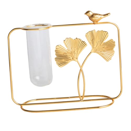 Cabilock Glasvase Nordic Style Mit Ginkgo Design Röhrenvase Für Blumenarrangement Tischdeko Aus Glas Und Eisen Home Decor Hydrokultur Pflanzen Topf Cabilock Glasvase Nordic Style Mit Ginkgo Design Röhrenvase Für Blumenarrangement Tischdeko Aus Glas Und Eisen Home Decor Hydrokultur Pflanzen Topf von Cabilock