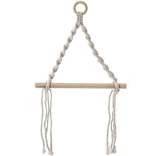 Cabilock 1stk Papierhandtuchhalter Gewebter Wandbehang Makramee- Wandtuchhalter Aus Makramee Wand Handtuchhalter Küchenrollenhalter Aus Holz Baumwollfaden An Der Wand Montiert Regal von Cabilock