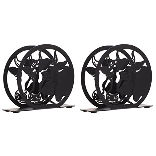 Cabilock 2 STK Iron Horse Papierhandtuchhalter Serviettenspender Für Getränke Schwarze Tischdeko Freistehender Serviettenspender Bauernserviettenhalter Kuh Eisen Serviettenteller Haushalt von Cabilock