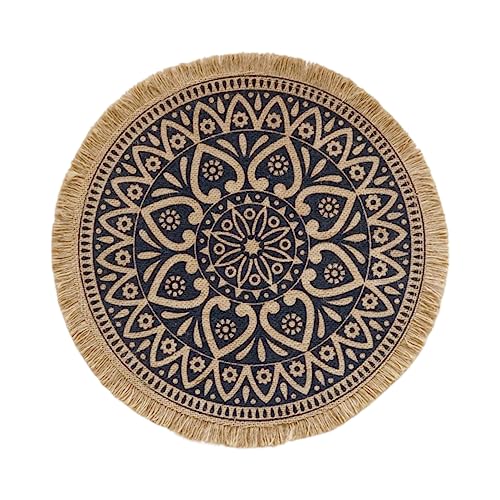 Cabilock 2 STK Jute-Tischsets Bauernhaus-Tassenuntersetzer Untersetzer aus Stoff Party Teller Tische hochzeitsdeko tischdeko kaffeetassen tischläufer Tischset aus Jute Platzdeckchen Leinen- von Cabilock