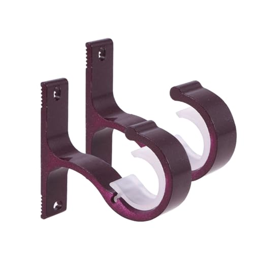 Cabilock 2 STÜCK Aluminiumlegierung Vorhanghalterung Dicke Einzelne Deckenhalterung Stabile Gardinenstangenhalterung Einfache Montage Dunkelrot Robust für Schwere Vorhänge von Cabilock