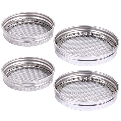 Cabilock 2 Sätze Keimdeckel für Weithals-Einmachgläser Einmachglas Edelstahl-Keimglasdeckel-Kit Sprossenkeimungsset zum Anbau Eigener Bio-Sprossen Cabilock 2 Sätze Keimdeckel für Weithals-Einmachgläser Einmachglas Edelstahl-Keimglasdeckel-Kit Sprossenkeimungsset zum Anbau Eigener Bio-Sprossen von Cabilock