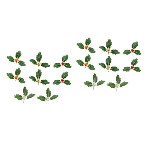 Cabilock 2 Sätze Künstliche Kleine Rote Mit Grünen Blättern Weihnachts DIY Dekoration Für Festliche Anlässe Hochzeiten Und 8 Stücke * 2 von Cabilock