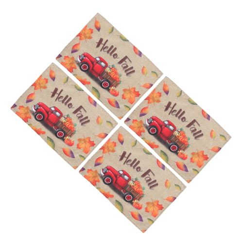 Cabilock 2 Sätze Thanksgiving-tischsets Rotes Fallen Girlande Halloween-kürbis-Dekoration Led-kürbislicht Halloween- Herbst-fußmatte Ort Kürbisse Baumwolle Orange 4 Stück * 2 von Cabilock