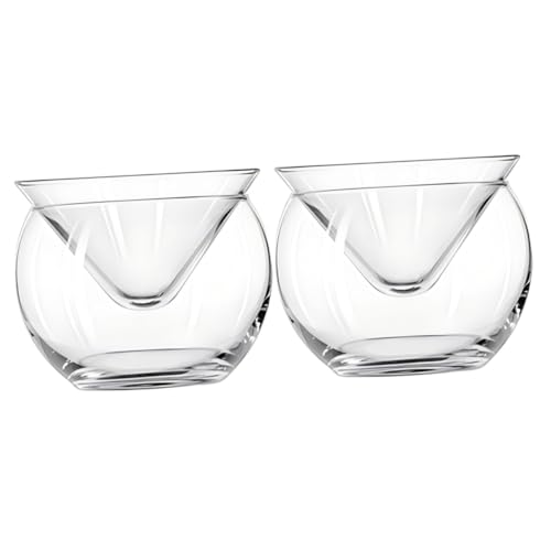 Cabilock 2 Sets Moderne Glasschüssel Salat Servierbehälter Elegante Gekühlte Schüssel Mit Eisfach von Cabilock