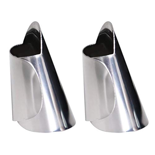 Cabilock 2 Stk Finger Wachen Lebensmittel Halter Finger Protector KüChensicheres Slice, Edelstahl-GemüSehalter FüR Zwiebeln Tomaten Zitronen Fleisch Zwiebelschneidewerkzeug Und KüChenhelfer von Cabilock