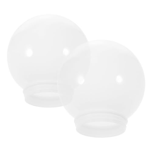 Cabilock 2 Stück Acryl Lampenschirme Kugelform Durchmesser Mattweiß Pendelleuchte Abdeckung Robustes Kratzfestes Material für Innen Beleuchtung Deckenlampe Ersatzteile von Cabilock
