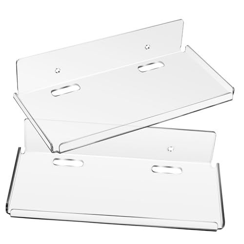 Cabilock 2 Stück Acryl Wandregal ohne Bohren Multifunktionale Schwebende Regale für Badezimmer Schlafzimmer Wohnzimmer Kratzfest Einfache Montage Platzsparende Aufbewahrung von Cabilock