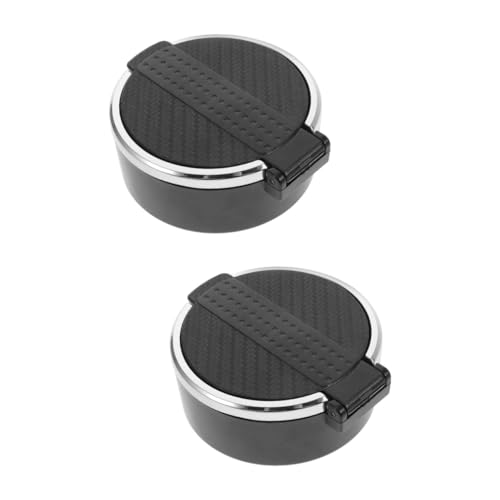 Cabilock 2 Stück Aschenbecher mit Deckel Aschenbecher Auto Tablett cooler Aschenbecher Innere Zigarrenaschenbecher fürs Auto Kfz -Aschenbecher Heimatbecher Plastik Black von Cabilock