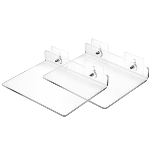 Cabilock 2stücke Schwebendes Wandregal Aus Acryl Ohne Bohren Für Bad Küche Wohnzimmer Als Organizer Mit Klebstoffhalterung Transparent von Cabilock