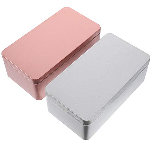 Cabilock 2 Stück Blechdose Rechteckige Scharnier Container Metalldose mit Deckel Tee Dosen Container Leer Mini Kerzen Aufbewahrungsbehälter für Zuhause Silber Golden von Cabilock