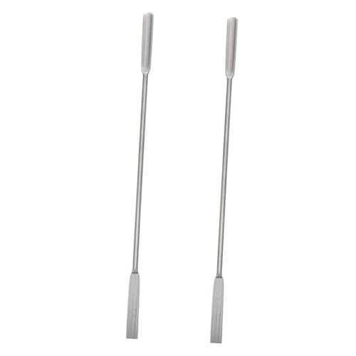 Cabilock 2 Stück Doppelkopf Labor Mikrolöffel Spatel aus Edelstahl U förmige und Flache Enden Poliert Vielseitig als Probenahme Mischspatel für Präzises Laborbedarf equipment von Cabilock